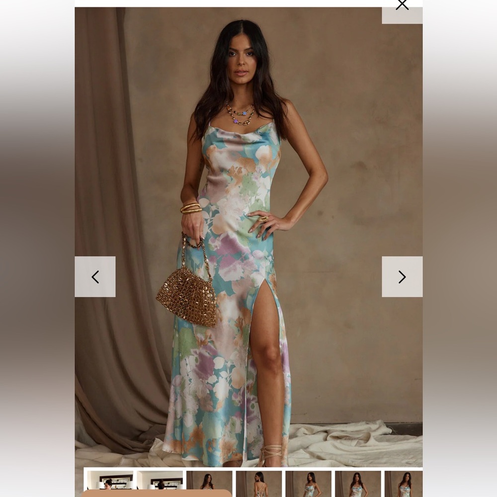Floral Satin Slip Dress